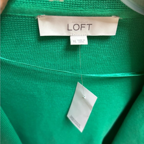 Loft XL Knit Kelly Green Open Cardigan - Picture 4 of 5